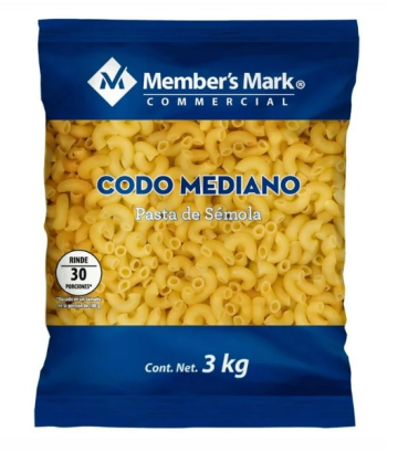 Member's Mark - Pasta de coditos (3 kg.)