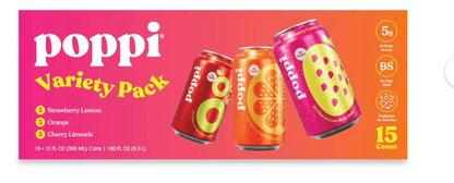 Poppi Refresco Prebiótico Surtido Tastemakers 355 ml, 15 piezas